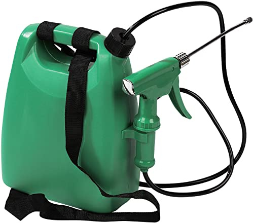 Trigger Pump Watering Can – 1L Indoor Outdoor Flower Plant Watering Tool with Adjustable Shoulder Strap & Spray Pattern – Garden & House Plant Water Sprayer