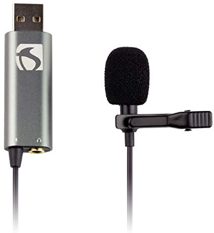 Industry Standard Sound ISSLM420H USB Lapel Clip On Microphone With Headphone Input
