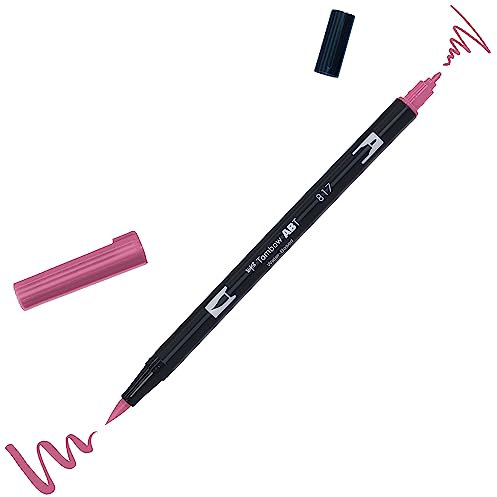 Tombow DUAL BRUSH-817 Marker Pen Double Tip Brush - Mauve Colour