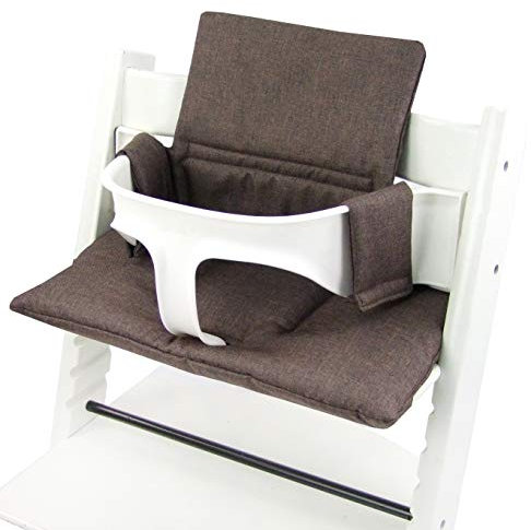 BambiniWelt Sitzkissen Auflage Ersatzkissen Kissen Sitzkissenset Stokke Bezug für Tripp Trapp Hochstuhl MELIERT (orig.) (dunkelbraun MELIERT ORG.) XX