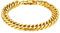 Cupimatch Herren Armband Panzerkette Edelstahl Poliert Glieder Link Kettenarmband Panzerarmband 21CM Biker Armkette Armreif für Männer Jungen Gold