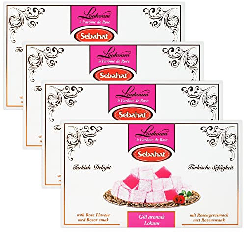 Sebahat - Türkischer Honig - Turkish Delight Lokum Rose im 4er Set à 400 g