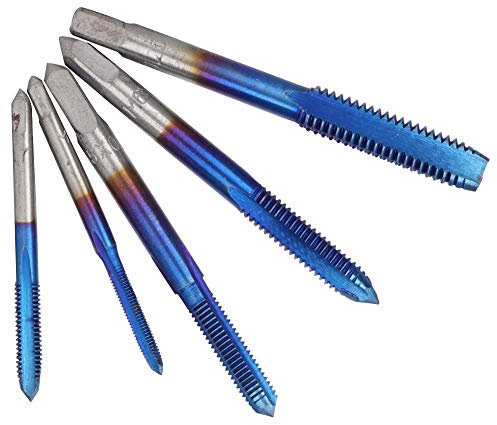 Kit de Taraudage 5 Pièces Outil de Taraudage pour Machines-Outils avec Forets Tarauds Fraises M3 M4 M5 M6 M8 (Bleu)