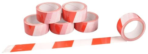 1a-Handelsagentur Markierungsband 66m Rot Weiß selbstklebend Bodenmarkierung Signalband Klebeband, Menge:1 Rolle