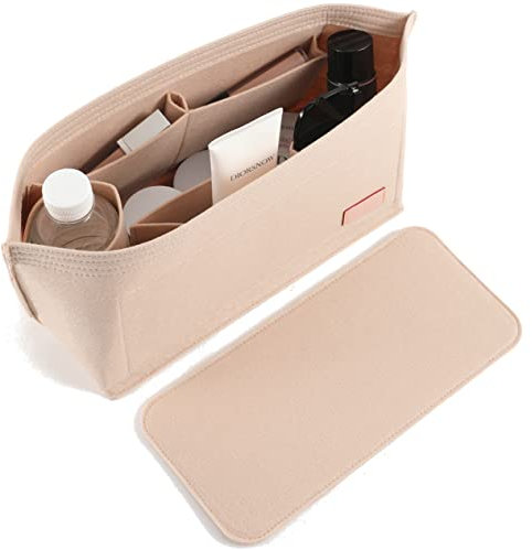 Doxo Geldbörsen-Organizer-Einsatz, Filztasche, passend für Speedy 30 und Neverfull PM & Basisformer, 2-teiliges Set (Medium, Beige-Kombination)