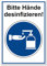 Maskenpflicht Aufkleber Sticker Zutritt nur mit Maske Markierung Hinweis Hinweisschild für Handel Einzelhandel Behörden Folie selbstklebend R175 (Hände desinfizieren)
