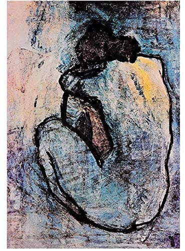 Klassische Pablo Picasso Bild Leinwand Blau Bild Frau Poster Kunstdruck Wand Bilder Bild Für Schlafzimmer Badezimmer Dekor Rahmenlos 60×80cm