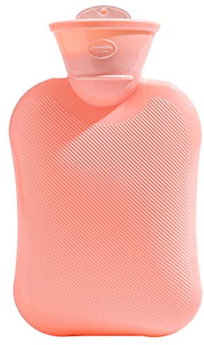 Borsa dell'Acqua Calda 0.5 litri, Ampia Apertura in Gomma Naturale Sicura e Resistente, per Bambini e Adulti, Regalo per Donne(Rosa)