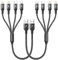 RULUS Câble Multi USB [35CM/Lot de 2], 4 en 1 Cable Multi Chargeur Charge Rapide Sync des Données en Nylon avec Type C Lightning Micro USB Câble pour Phone 15/14/13, Samsung Galaxy & Plus