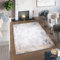 TAPISO Toscana Teppich Bedruckter Teppich Grau Gold Rahmen Meliert Verwischt Waschbar rutschfest Wohnzimmer Schlafzimmer Büro Modern Design 140 x 200 cm