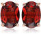JewelryPalace Ovalschliff 2ct Echt Roter Granat Birthstone Ohrstecker Silber 925 Damen, Schmuck Set, Ohrringe Silber Edelstein Mädchen, Ohrstecker Silber Klein mit Stein Frauen Geschenk Rosegold