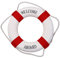 OAIEU Vintage Craft Wandbehang Rettungsring Im Mediterranen Stil Willkommen An Bord Rettungsring Ornament Heimdekoration (Rot, 20 cm)