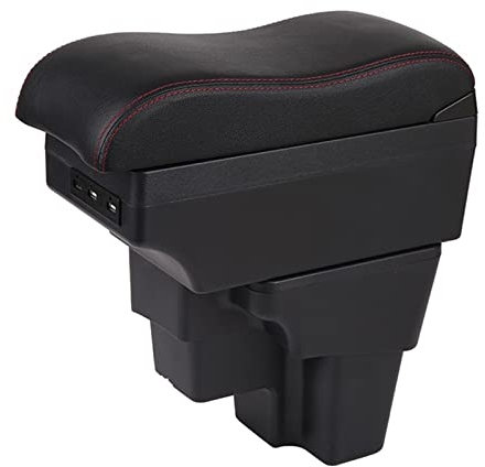 Auto Für Kia Für Rio Für STONIC 2015-2021 Armlehnenbox Auto Armlehnenbox Dedizierter Wiederaufladbarer USB-Aschenbecher Autoteile fwefg (Farbe : A3, Size : Red line)