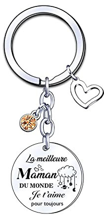 ZYMGUO Porte-clés Cadeau Maman Anniversaire - Idée Personnalisée pour Femme 40 ans 50 ans - Fête des Mères Belle-Mère Mamie Je t'aime (2)