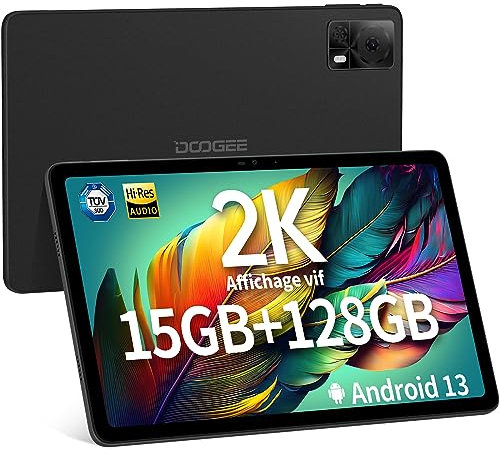 DOOGEE Tablette Android 13 T20S, 10.4 2K, 15GB+128GB/TF 1TB, 7500mAh Tablette, TÜV Certificat, 13MP+5MP, Octa Core, Dual 4G LTE+5G WiFi Tablette Tactile, Widevine L1/OTG/Face ID