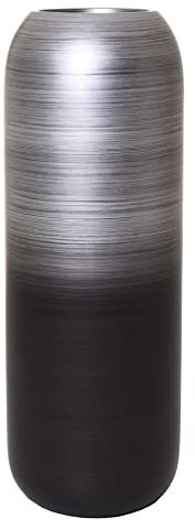 VIVANNO Bodenvase Pflanzkübel Fiberglas Silber Schwarz Seidenmatt Chrono 95x24
