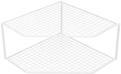 Estante esquinero para organizar platos, platos, despensa, cocina, color blanco