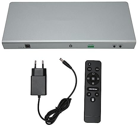 HD Multimedia Interface Multiviewer Switch, 4K 8 in 1 HDMI Switcher 8 Ports Switch Unterstützt RS232-Steuerung und Infrarot-Fernbedienung (EU-Stecker)