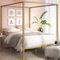 Zinus Patricia Bett 180x200 cm - Höhe 36 cm mit Stauraum unter dem Bett - Metall-Himmelbettgestell mit Stahl-Lattenrost - Gold