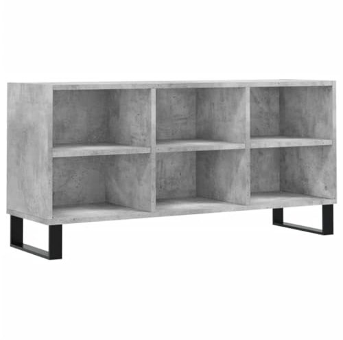 vidaXL Mueble de TV Madera de ingeniería Gris hormigón 103,5x30x50 cm