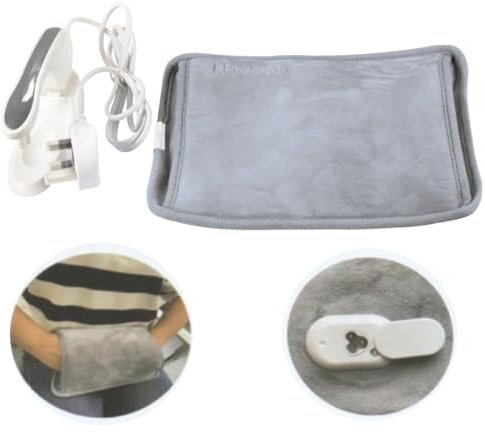 Almineez 2 in 1 Rechargeable Electric Hot Water Bottle with Hand Warmer Pocket Massaging Heat Pad - Soothing Heat Ideal for Back Body Pain, Cramps, Arthritis Tummy Relief