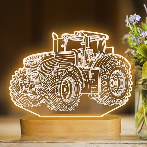 Attivolife Truck Illusions Nachtlampe, Traktor, warme Farb Hologramm Beleuchtung, USB Ladetisch Schreibtisch Schlafzimmer Dekoration kreatives Geschenk für Kinder Jungen Männer
