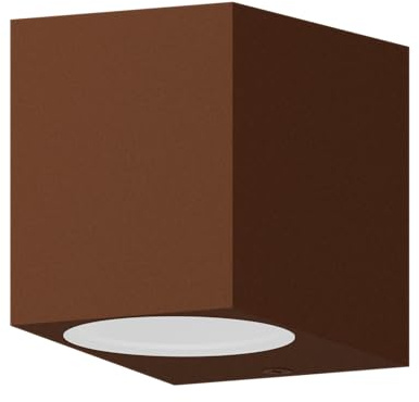 CALEX Sanremo Wandleuchte, für Außen & Innen, GU10 Fassung, Rechteck, LED Downlight, wasserdicht, ohne Leuchtmittel, Rostfarbe