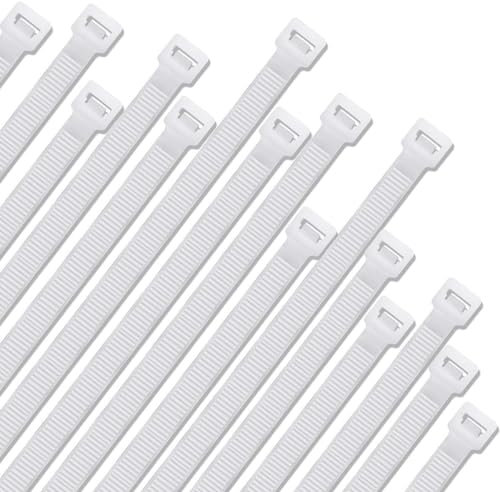 Nylon Kabelbinder - 100pcs Mini Kabelbinder, Transparent UV-Beständig,Kabelbinder Weiss Set， UV-beständig, Selbstsichernde Kabelbinder für Kabelmanagement,Gartenarbeit,Wohnen,Werkstätten(120x2.4mm)