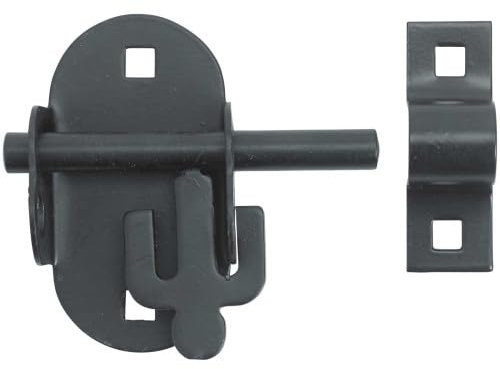 Oval Pad Bolt 4 Black Security Gate Shed Door Lock 102mm Padbolt Latch Bolts