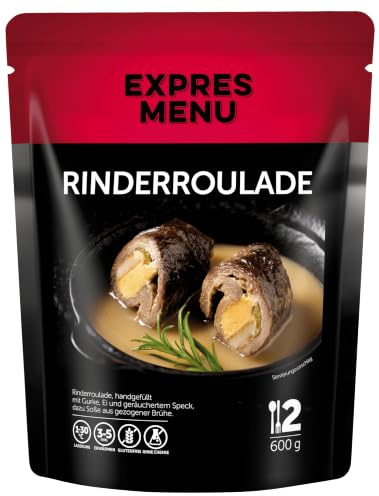 EXPRES MENU Rinderroulade | gefüllt mit Gurke, Ei | mit Brühsauce | Glutenfrei | Fertiggericht | 2 Portionen
