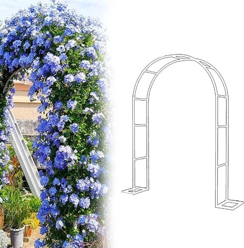 Large Garden Arch, Extra Wide 300/350Cm Garden Arbor Archway, Rose Arch for Roses Climbing Plants Support Wedding Arch Extra Tall Pergola Trellis Grape Vines Archway Black,White,W240*H220cm