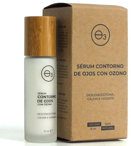 OZONO D'OR – Augenserum mit 100% Natürlichem, Vegane, BIO-Ozon, Reduziert Augenringe Durch und Schwellungen, Ideal als Augencreme Gegen Falten und Augenringe mit Roll-on Hochkonzentriert 15 ml