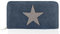 Glamexx24 Porte-monnaie pour femme avec étoile, petit et court - Portefeuille ultra léger et fin - Petit portefeuille pour femme - La couleur est très belle avec plusieurs compartiments, bleu jean