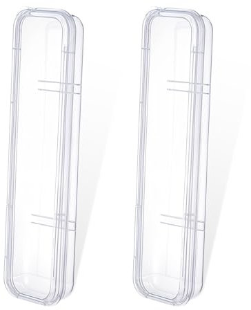 cobee 2 Pcs Travel Utensils Holder with Lid, Portable Flatware Box Tableware Storage Case Simple Utensil Holder Chopstick Case Spoon Case Fork Holder for Camping, Trip Cutlery Kit(Transparent,)