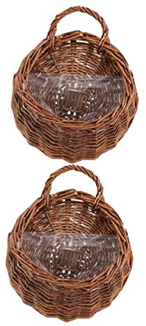 COLLBATH Panier en rotin pour fleurs 2 pièces panier mural tissé arrangement décoratif facile à installer pour salon