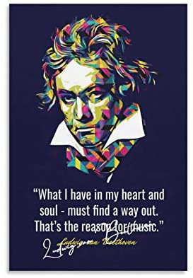 JINLIMAO Druck Auf Leinwand 30 * 50CM Senza Cornice Poster di Ludwig Van Beethoven