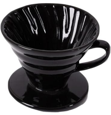 COLLBATH Elegante Tazza Filtro A Cono Per Caffè in Ceramica Nera Per 1-4 Tazze Di Durata