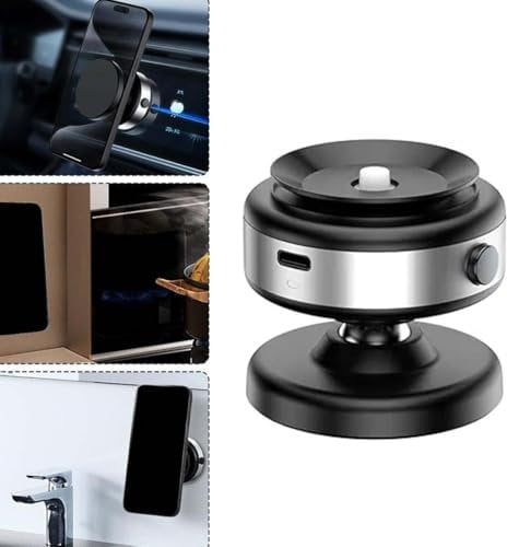 Joyye 360 Rotatable Car Mount, Electric Suction Cup & Magnetic Phone Holder, Mini Car Mount, Universal Mobile Phone Holder (Silver)