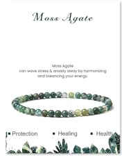 LOCCY Echtes Naturstein Armband für Damen, 4mm Perlenarmband Yoga Armband für Muttertag Geburtstag Valentinstag Geschenke für Mama Tochter Oma Enkelin Schwester