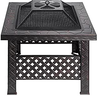 Cheminee , Poêle à barbecue Foyers Table Cour extérieure Forme carrée Table de barbecue Villa Poêle à charbon de bois Support de barbecue domestique Bassin à charbon de bois intérieur Table BBQ Hibach