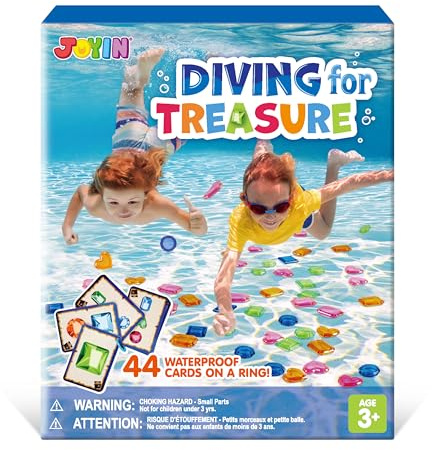 JOYIN Diving Pool Toys for Kids, Swimming Pool Toy with Mesh Bag Underwater Seek and Find Gems Game Set Waterproof, Sinkies for kids Swimming Water Gifts for Summer
