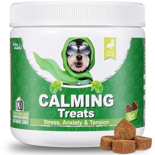 Bailey & buddies Calming Dog Treats - 100% Natural Soft Chews Reduce Stress, Fear, Barking, Aggression. Soothes Anxiety for All Breeds & Adult Ages for Small, Medium & Large Dogs