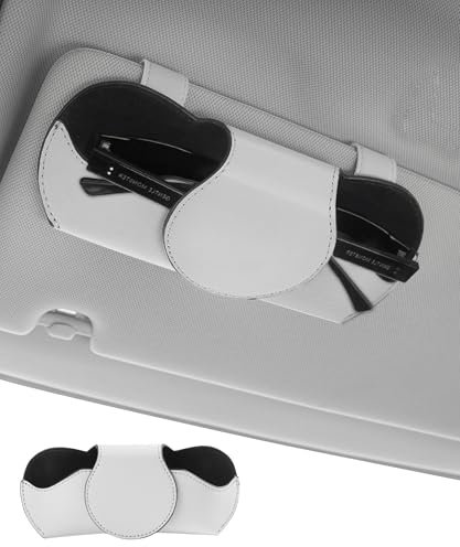 Flaconi Porte Lunettes pour Voiture, Support de Lunettes de Soleil, Support Lunette Voiture,Support Lunettes pour Voiture,Voiture Accessoires Interieur,Convient pour la Plupart des Voitures (Blanc)