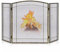 Kaminschirm in Antik-Gold, 121×74cm, handgefertigter Kaminschirm aus Schmiedeeisen, Funkenschutz, für drinnen und draußen, für Holzkohle- und Holzfeuer