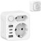 Adattatore Presa Inglese,Adattatore UK Adattatore Spina Inglese Con 2 USB e 2 USB C（3.4A,17W）, Adattatore UK Con Spina Europea e Schuko,TIPO G per Inghilterra Irlanda Gran Bretagna Caricatore