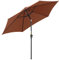 Outsunny Ombrellone da Giardino Ø2.6x2.35 m Inclinabile con Manovella, Ombrellone da Esterno a 6 Stecche in Alluminio, Metallo e Poliestere 180g/㎡, Caffè