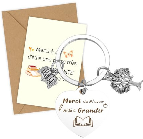 Merci Maîtresse Cadeau Maitresse D'École Fin D'année Porte-Clés Idee Cadeau Fin D'année Scolaire Anniversaire Retraite Original Cadeau Atsem Maternelle Maitre Nounou Directrice D'École Instituteur