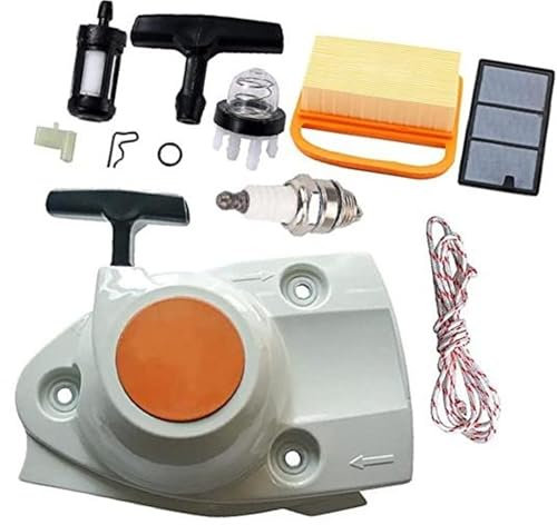 RFVBG Rückstoßstarter-Baugruppe mit Luftfilter-Tuning-Kit, for STIHL, TS410 TS420 TS480i TS500i Betontrennsägen, ersetzt OEM 4238 190 0300, 4238 140 4401 Garten-Seilzugstarter