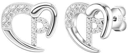Casxyue Buchstaben Ohrringe Silber 925 Silber Ohrstecker Für Damen Mädchen Kinder Hypoallergen Cubic Zirkonia Ohrringe Weihnachten Geburtstag Geschenke