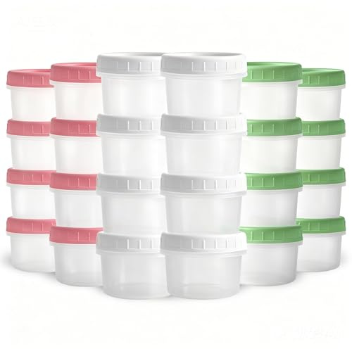 24pcs Small Food Containers with Lids, 4oz/120ml, Reusable & Stackable | Deli Food Storage Bowls, BPA Free, Microwave & Freezer Safe, Portion Control for Snacks, Salad Dressings